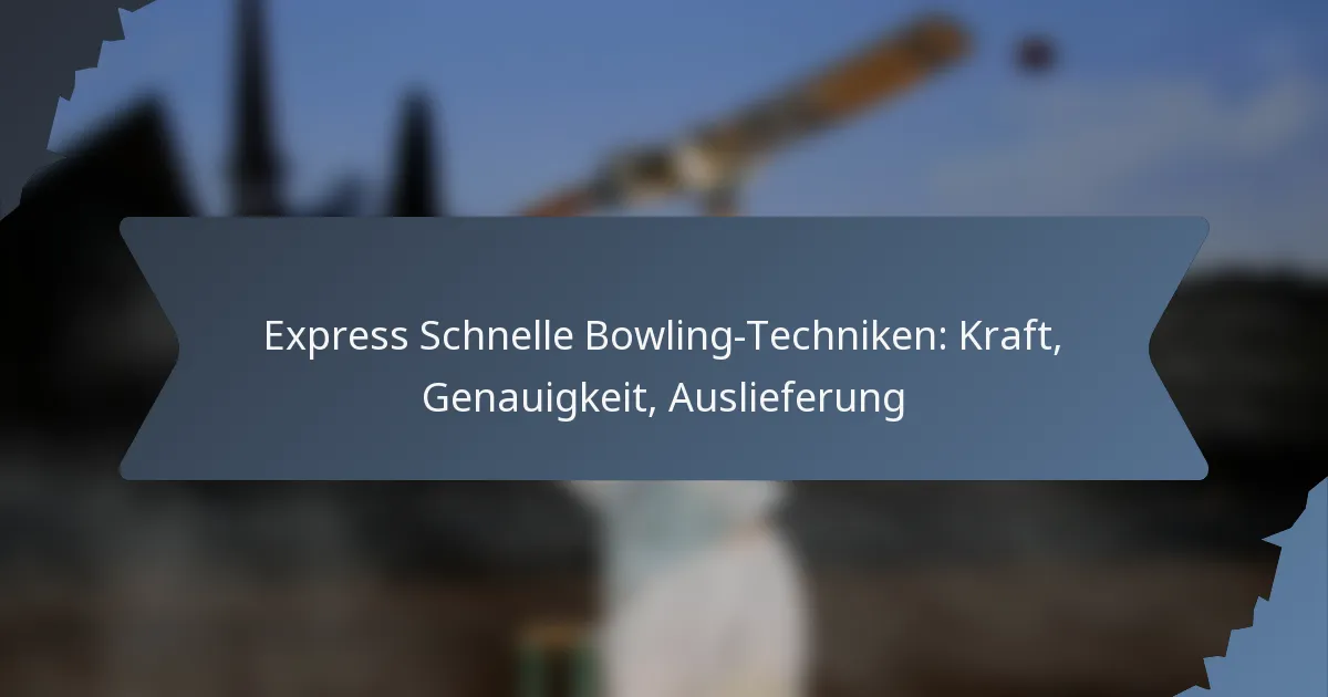 Express Schnelle Bowling-Techniken: Kraft, Genauigkeit, Auslieferung