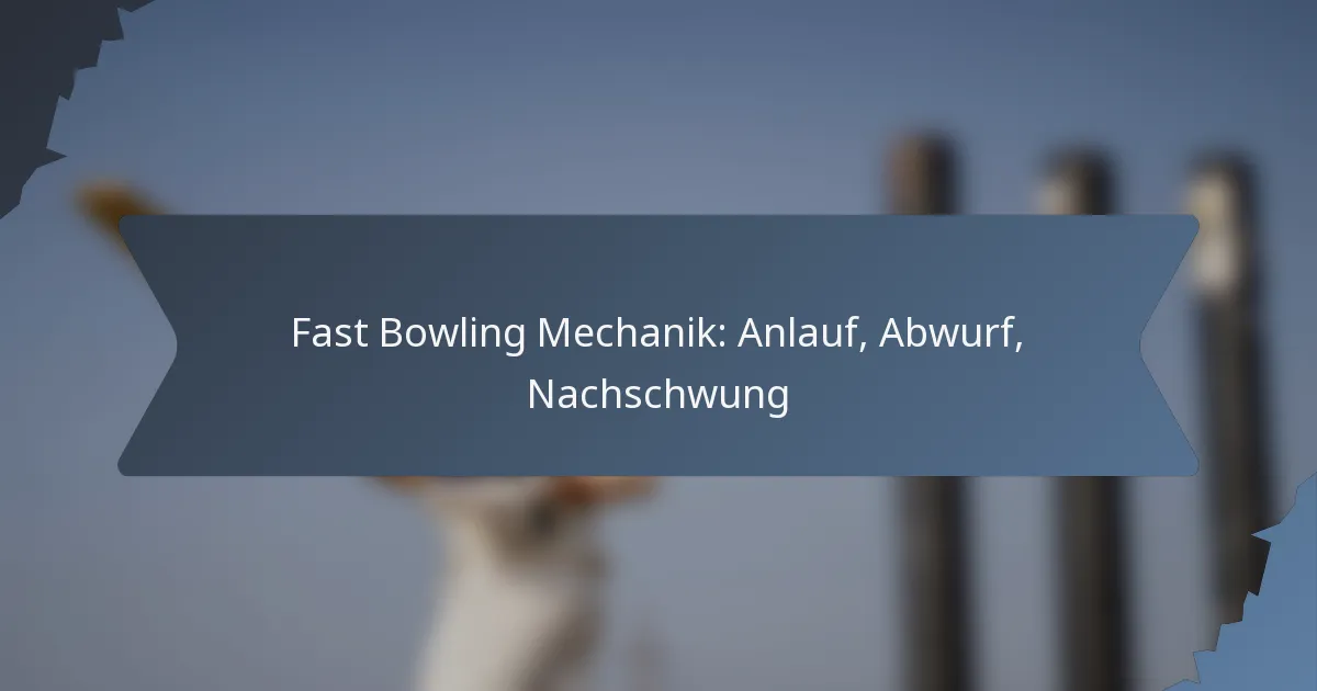 Fast Bowling Mechanik: Anlauf, Abwurf, Nachschwung